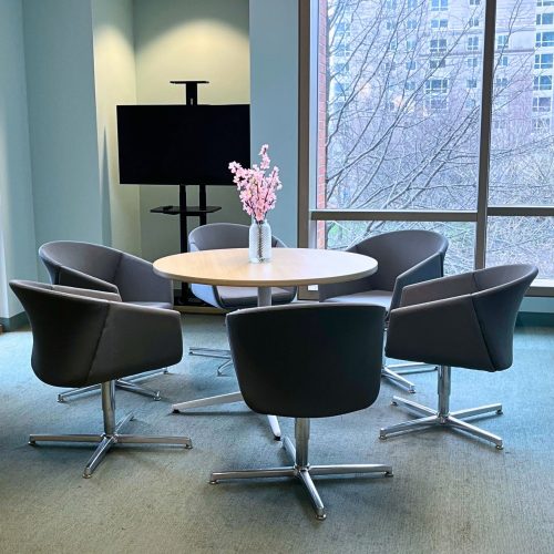 Waterview meeting rooms designed to support collaboration and strategy sessions.